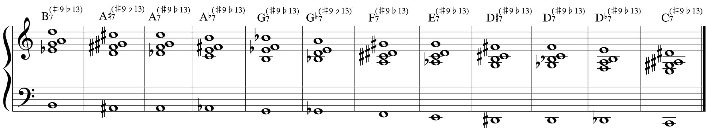 オルタードドミナントコードの練習楽譜