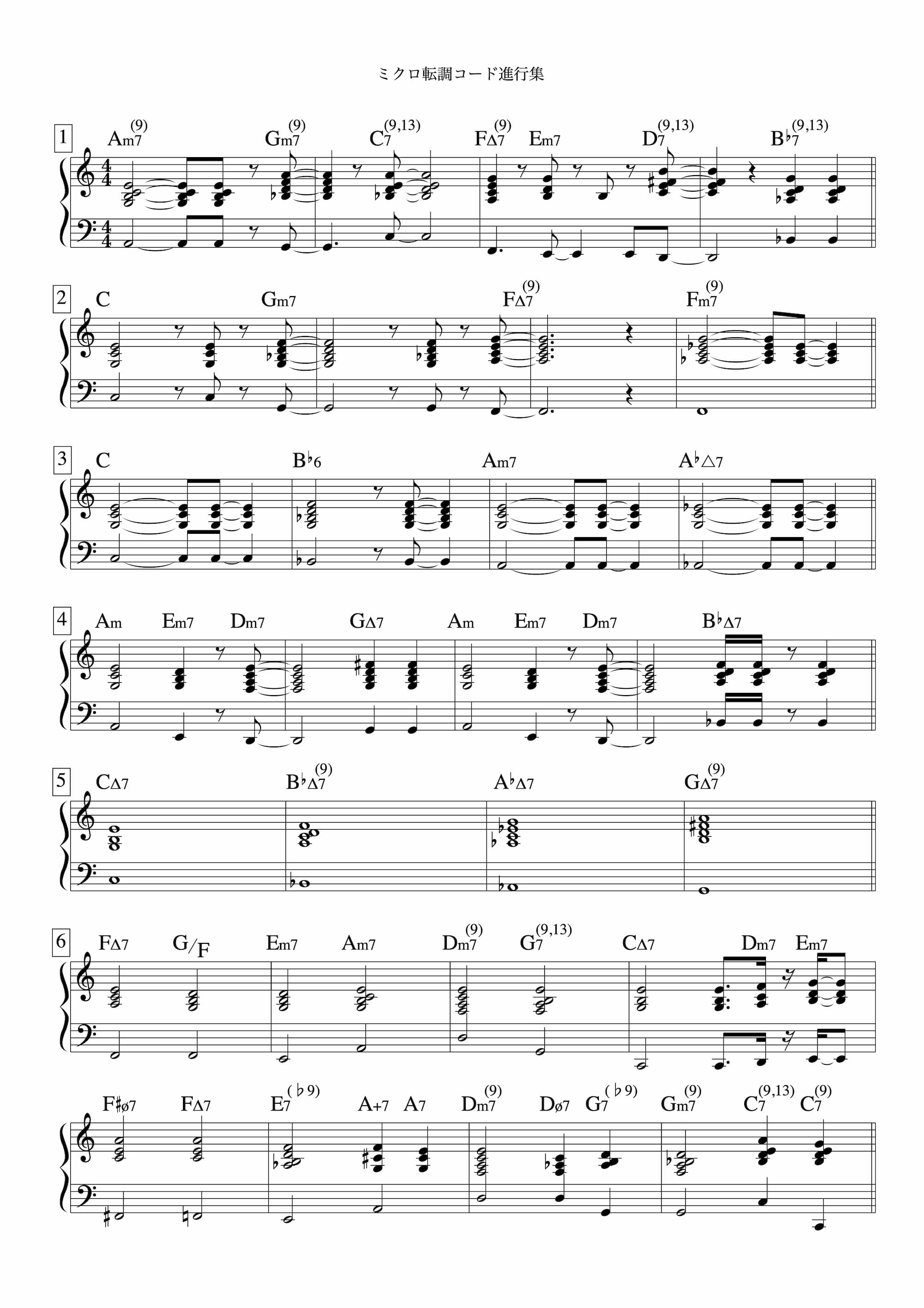 ミクロ転調コード進行集